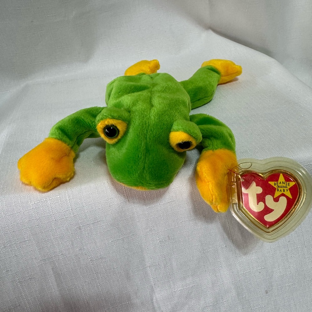 Ty Green and Yellow Reptile Plush